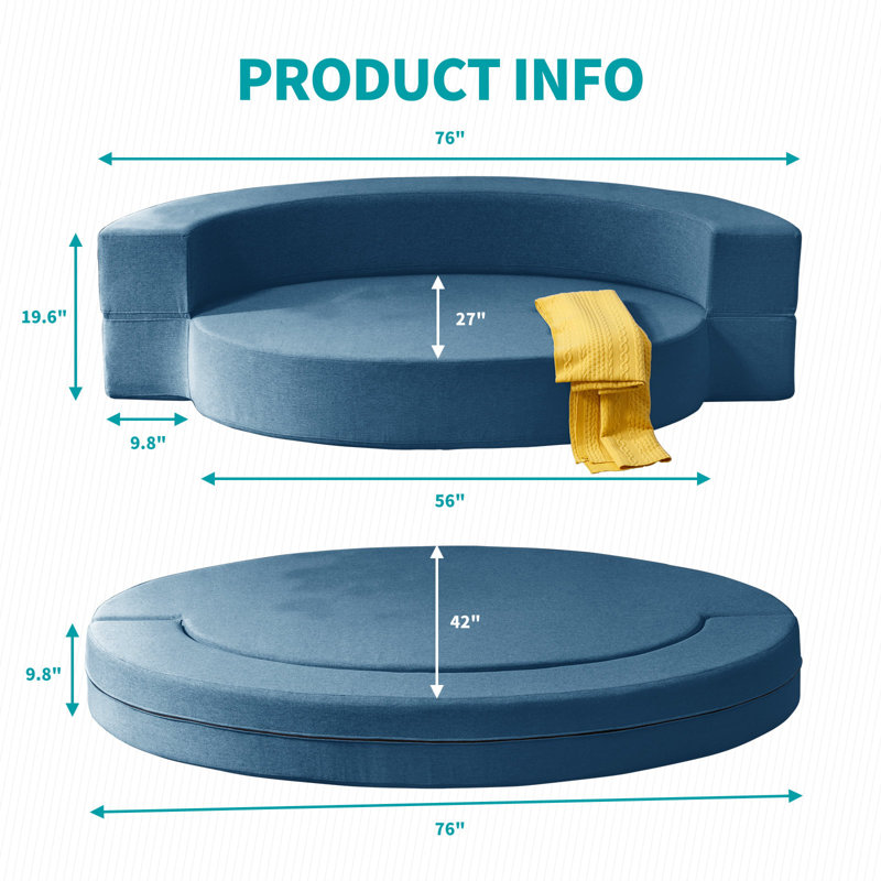 Ebern Designs Roselynn 76.38'' Upholstered Cushion Back Futon And